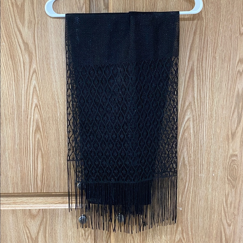 Cejon Black Fringe Shawl